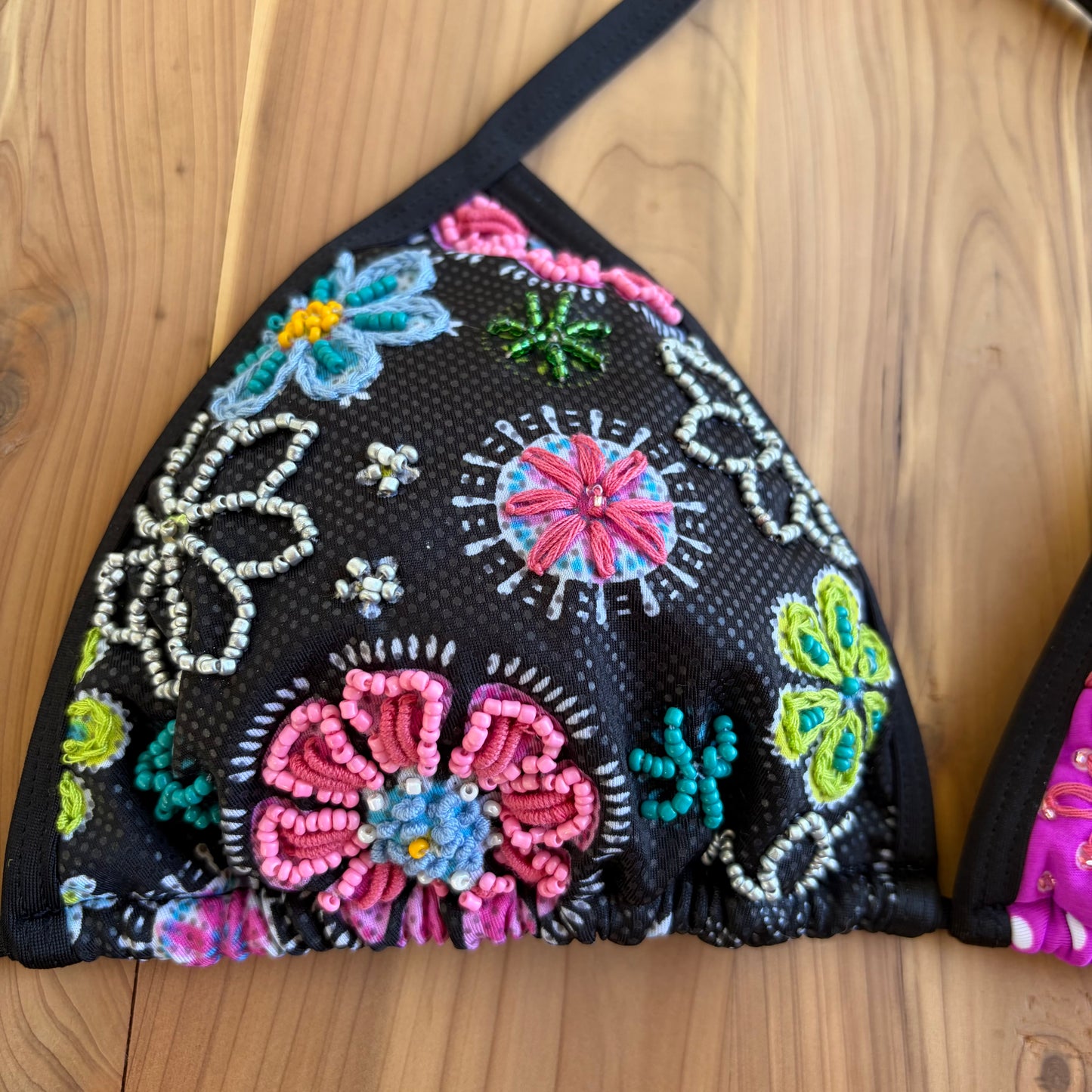 Lira - Premium Hand-Embroidered Colombian Bikini – Multicolor Tropical Print