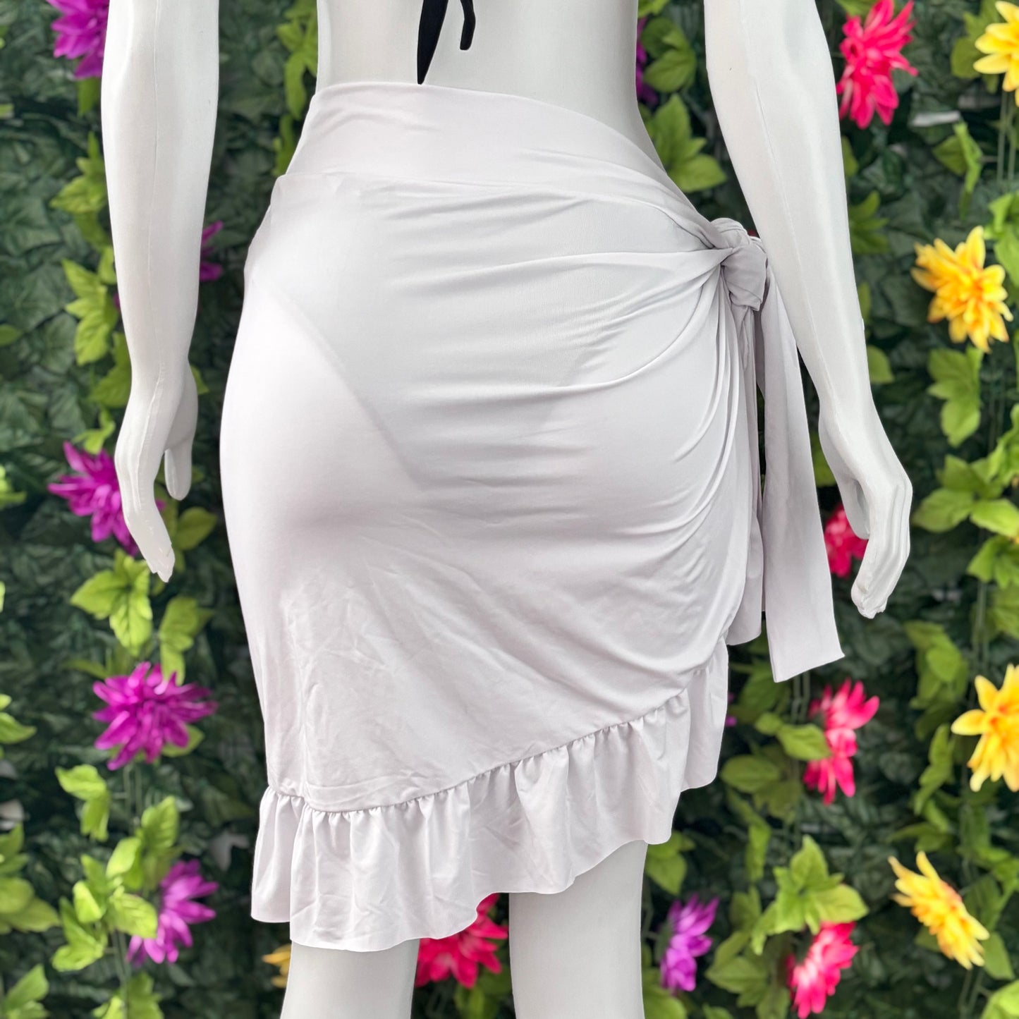Caribe-White Lycra Sarong